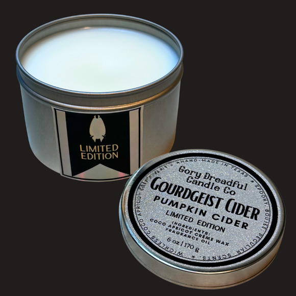 Gourdgeist Cider Wickless Candle Tin: Spiced Pumpkin Cider Scent - Picture 5 of 5